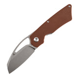 Tenable Goblin L Folding Knife | 3.24'' Stonewashed 14C28N Blade | Brown Micarta Handle | Marshall Noble Design | B3016A4
