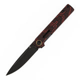 Tenable Kitpu Folding Knife | 2.9'' Blackwash Nitro-V Blade | Black & Red G-Mascus Handle | Jonathan Styles Design - B2123A4