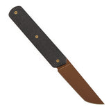Tenable Foosa Fixed Blade Knife - 3.06'' Rose Gold D2 Blade | Black Micarta Handle | Rolf Helbig - G2020A1