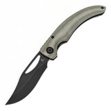 Tenable Gideon Folding Knife Green Micarta Handle (3.5'' Blackwash Nitro V Blade) Dead Sober Design--T1119A6