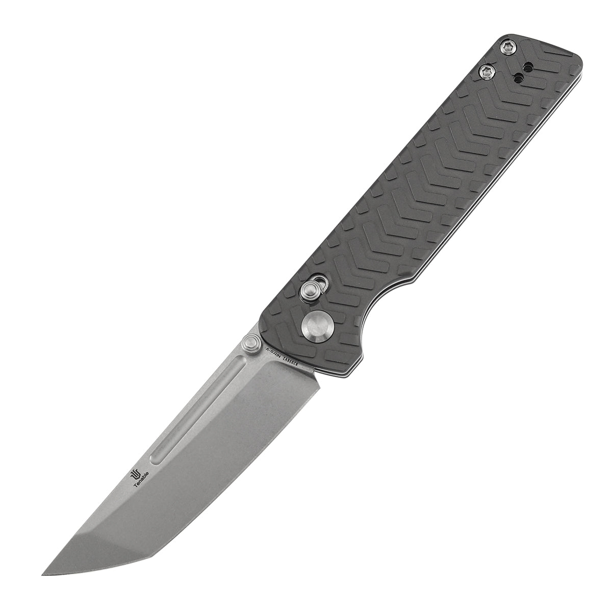 Tenable Anomaly Cross Bar Lock Knife | 3.14" Stonewashed Nitro-V Blade | Gray Aluminum Handle| Pinkerton Knives Design - B2038V1