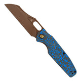 Tenable Tuckamore Folding Knife | 3.54" Rose Gold Nitro V | Blue & Yellow Vortex Micarta | Jonathan Styles Design - B1052A3