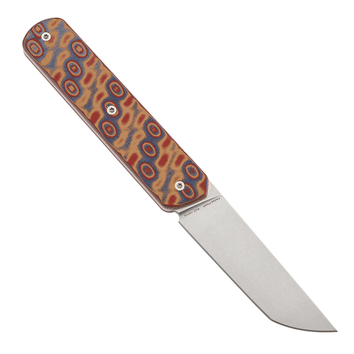Tenable Foosa Fixed Blade Knife - 3.06'' Stonewashed D2 Blade | Vortex Micarta Handle | Rolf Helbig - G2020A2