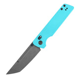 Tenable Anomaly Cross Bar Lock Knife | 3.14“ Damascus Blade | Blue G10 Handle | Pinkerton Knives Design | B2038V3