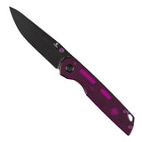 Tenable Mini Warrior Liner Lock Knife | 2.9" Blackwash Nitro-V Blade | Purple Acrylic Handle | Kim Ning Design - B2005A2