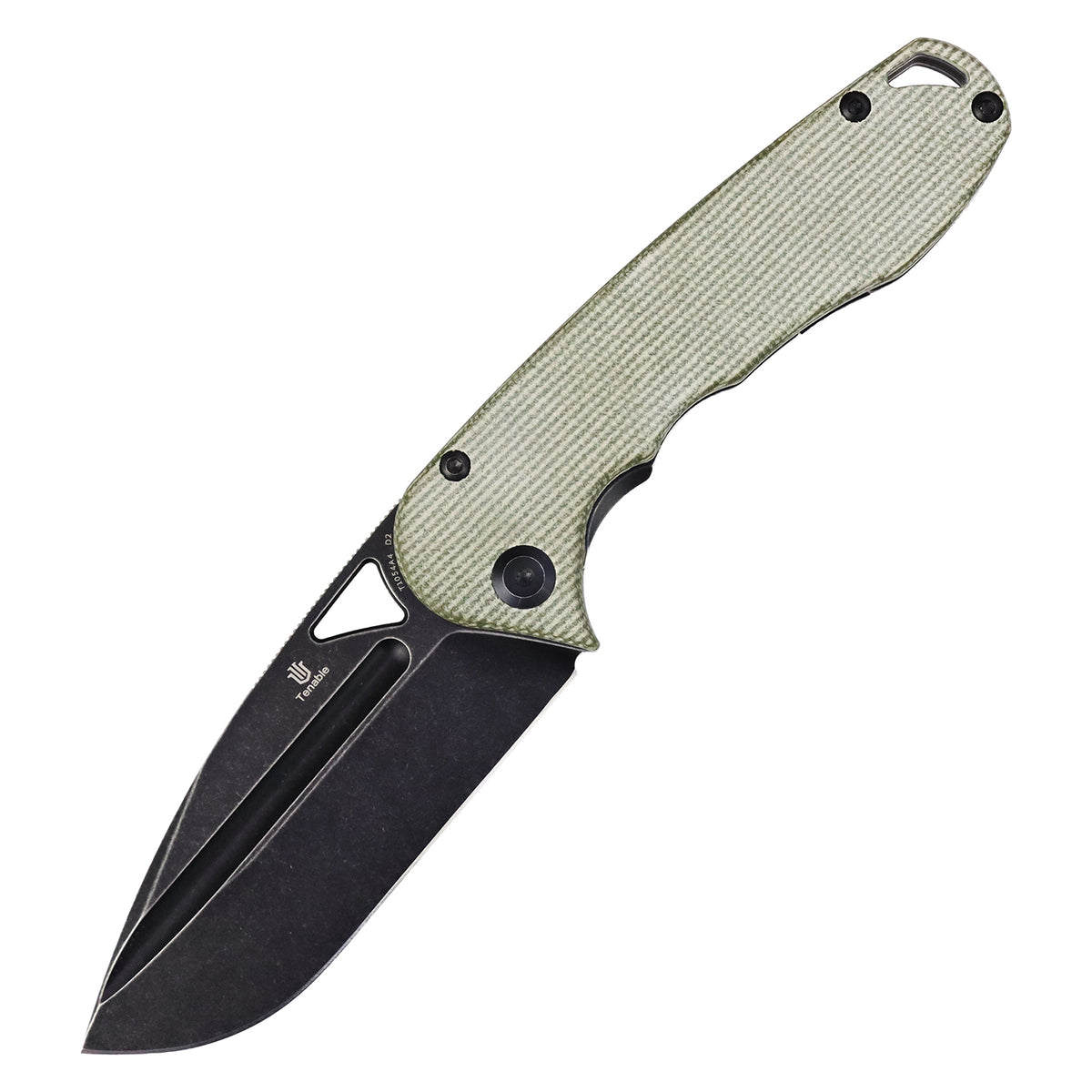 Tenable Bömbur Folding Knife Green Micarta Handle (3.53'' Blackwash D2 Blade) Midgards Messer Design--T1054A4