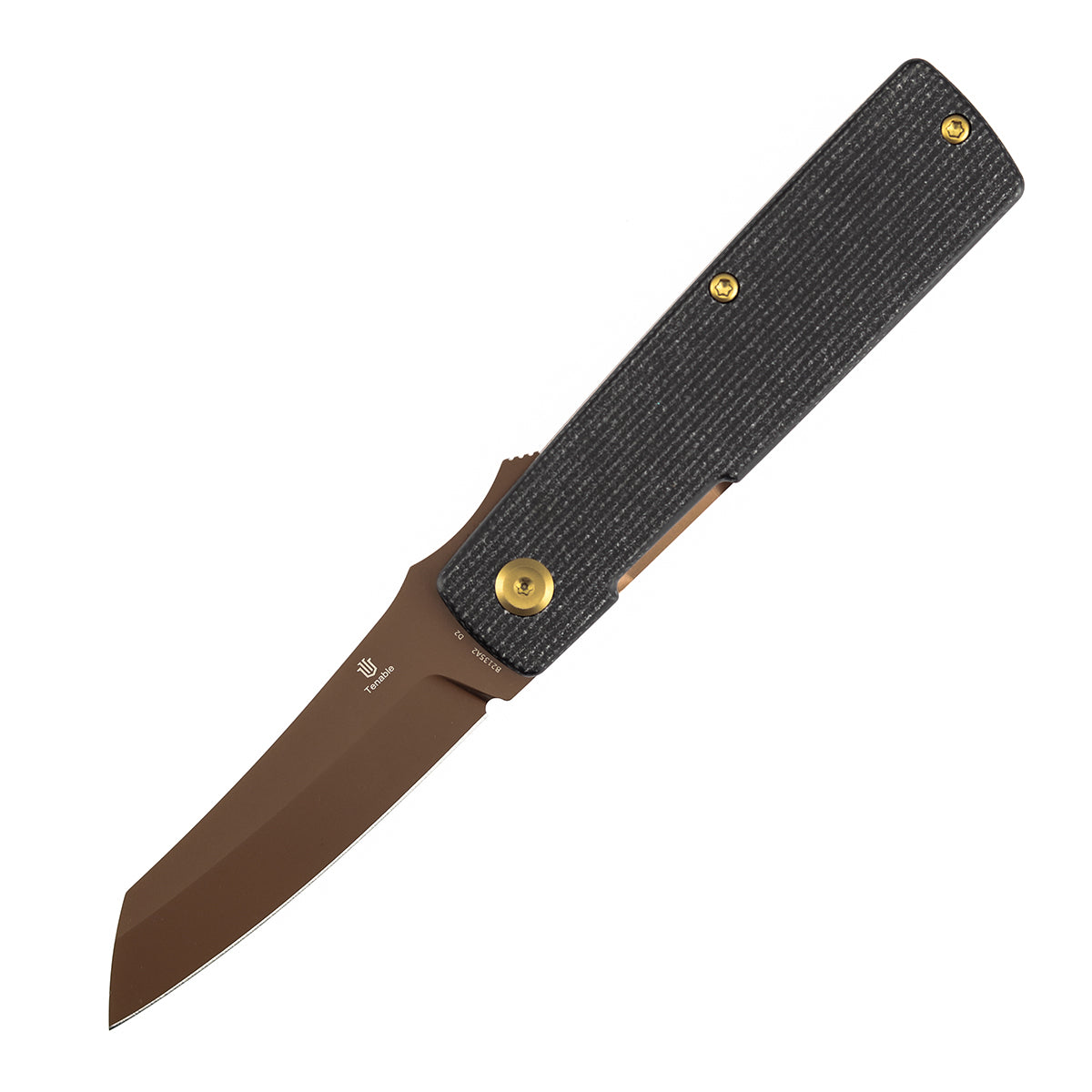 Tenable Higonokami Folding Knife | 3.02'' Rose Gold Coated D2 Blade | Black Micarta Handle | Goran mihajlovic Design | B2135A2