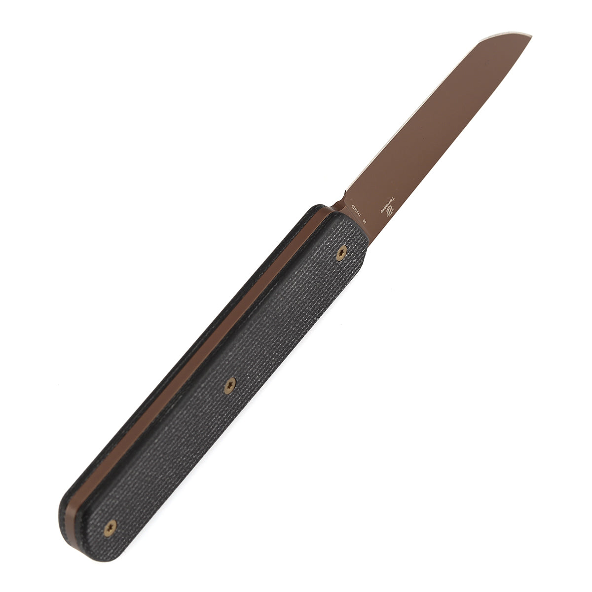 Tenable Foosa Fixed Blade Knife - 3.06'' Rose Gold D2 Blade | Black Micarta Handle | Rolf Helbig - G2020A1