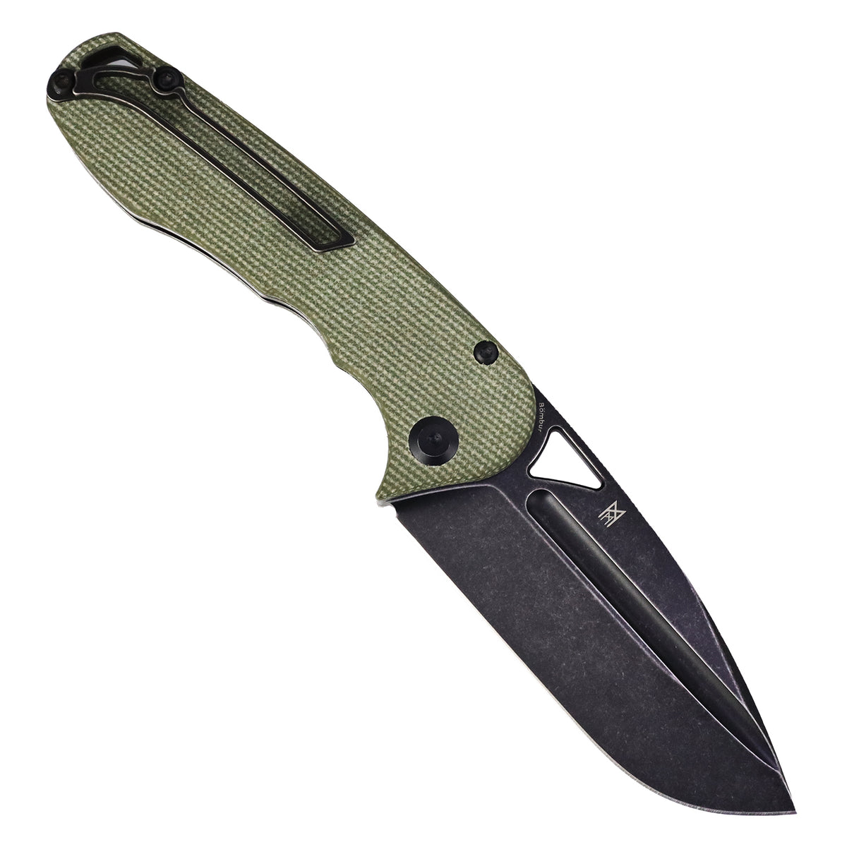 Tenable Bömbur Folding Knife Green Micarta Handle (3.53'' Blackwash D2 Blade) Midgards Messer Design--T1054A4