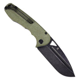 Tenable Bömbur Folding Knife Green Micarta Handle (3.53'' Blackwash D2 Blade) Midgards Messer Design--T1054A4