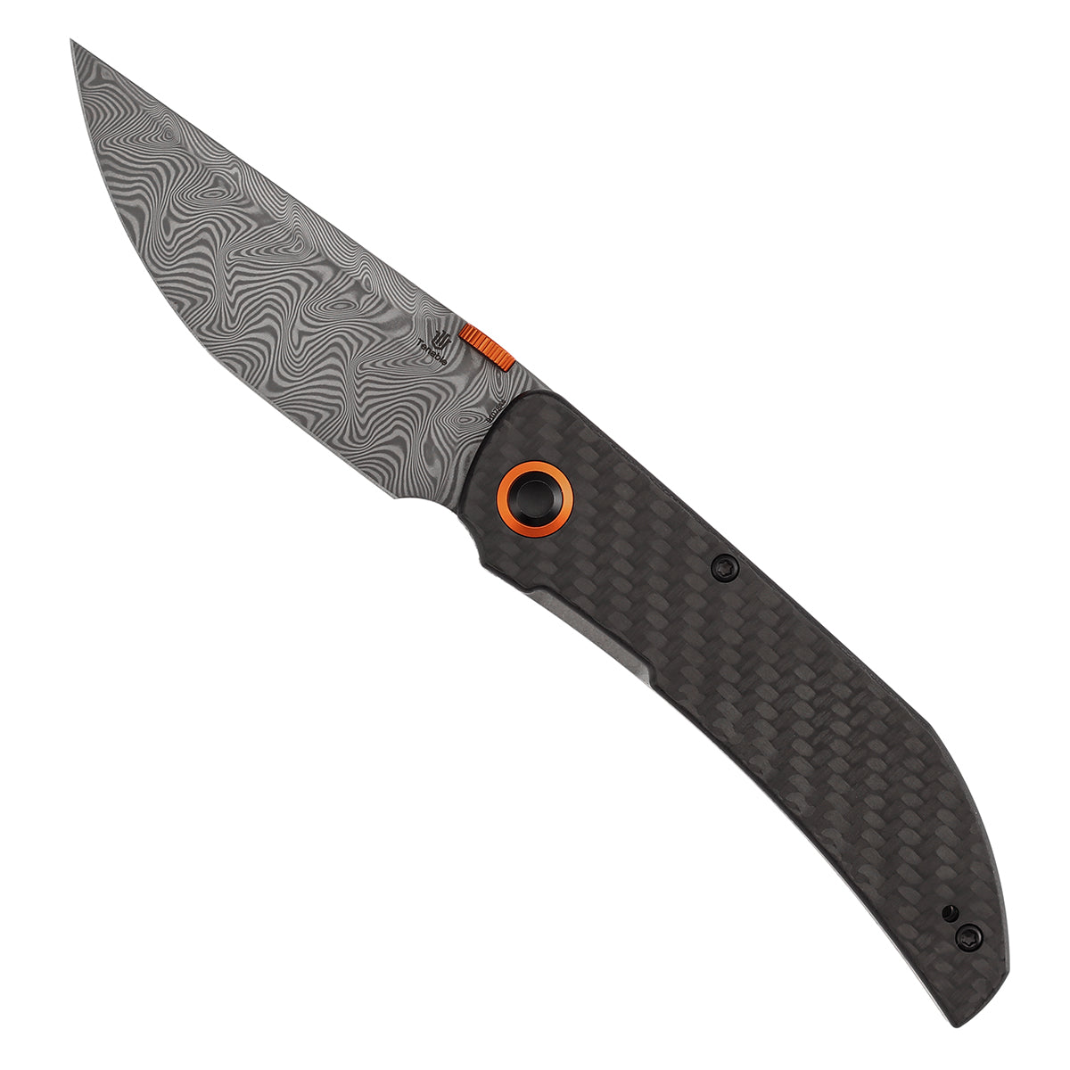 Tenable Tarkin Liner Knife | 3.4" Damascus Blade | Twill Carbon Fiber &G10 Handle | Matthew Christensen Design | B1078A4