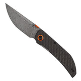 Tenable Tarkin Liner Knife | 3.4" Damascus Blade | Twill Carbon Fiber &G10 Handle | Matthew Christensen Design | B1078A4
