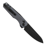 Tenable Beaver CrossBar Folding Knife | 3.44'' Blackwash Nitro-V Blade | Gray and Black G10 Handle | Kim Ning Design-T1105V7