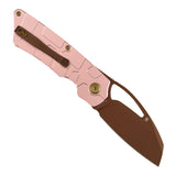 Tenable Goblin L Folding Knife | 3.24'' Rose Gold 14C28N Blade | Rose Gold Aluminum with Amphibian-inspired Geometric Texture Handle | Marshall Noble Design | B3016A1