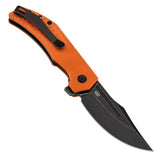 Tenable Orion Liner Lock | Orange G10 with Frag Pattern | 3.07" Blackwashed 14C28N | JB Stout Design | B1089A5