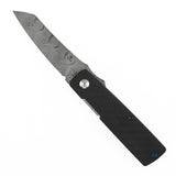 Tenable Higonokami Folding Knife | 3.02'' Water Ripple Damascus Blade | Twill Cabrbon Fiber Handle | Goran mihajlovic Design | B2135A3