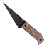Pre-Order：Ships by Aug. 20  | Tenable ToothPik Fixed Blade | 3.04” Blackwash 14C28N Blade | Brown Micarta Handle | Pinkerton Knives Design - G020A2