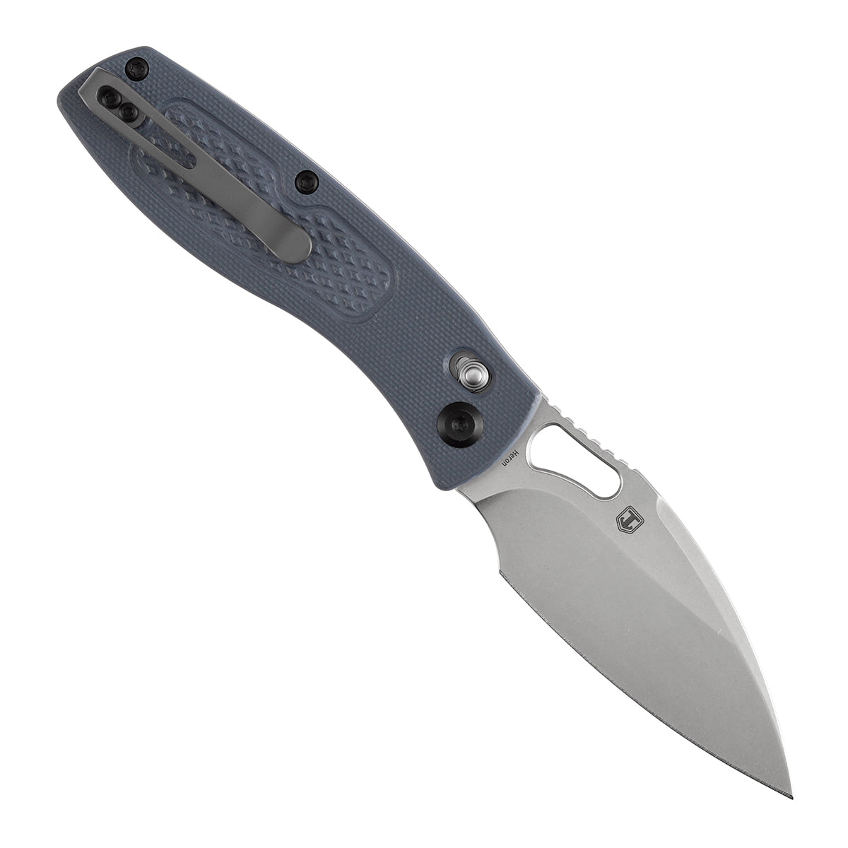 Pre Order | Heron Folding Knife - 3.13" Nitro V Blade | Gray G10 Handle with Diamond Pattern| Johan Jordaan - B2124V6