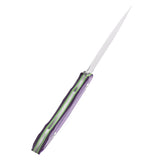 Tenable Luccio Fixed Blade Knife with Purple G10 Handle (3.81" Stonewashed 14C28N Blade) - Bolt Vision Design - G007A5