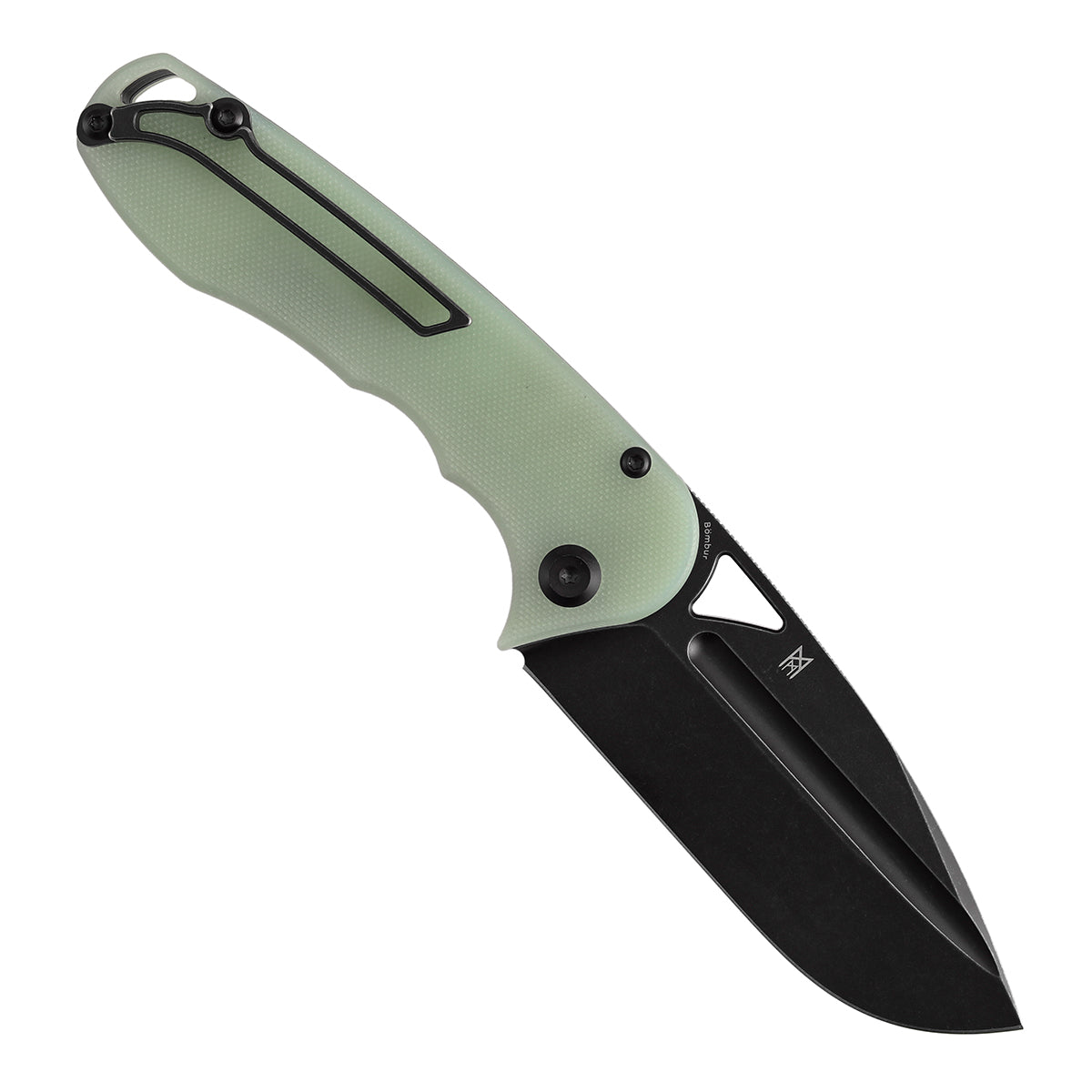 Tenable Bömbur Folding Knife Jade G10 Handle (3.53'' Blackwashed D2 Blade) Midgards Messer Design--T1054A8