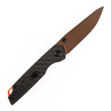 Tenable Mini Warrior Liner Lock Knife | 2.9" Rose Gold Nitro-V Blade | Twill Carbon Fiber & G10 Handle | Kim Ning Design - B2005A4