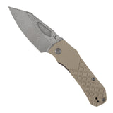Tenable Loki Liner Lock Knife | 3.0" Water Ripple Damascus Blade | Brown G10 Handle | Steven Dunnuck Design - B1058A3