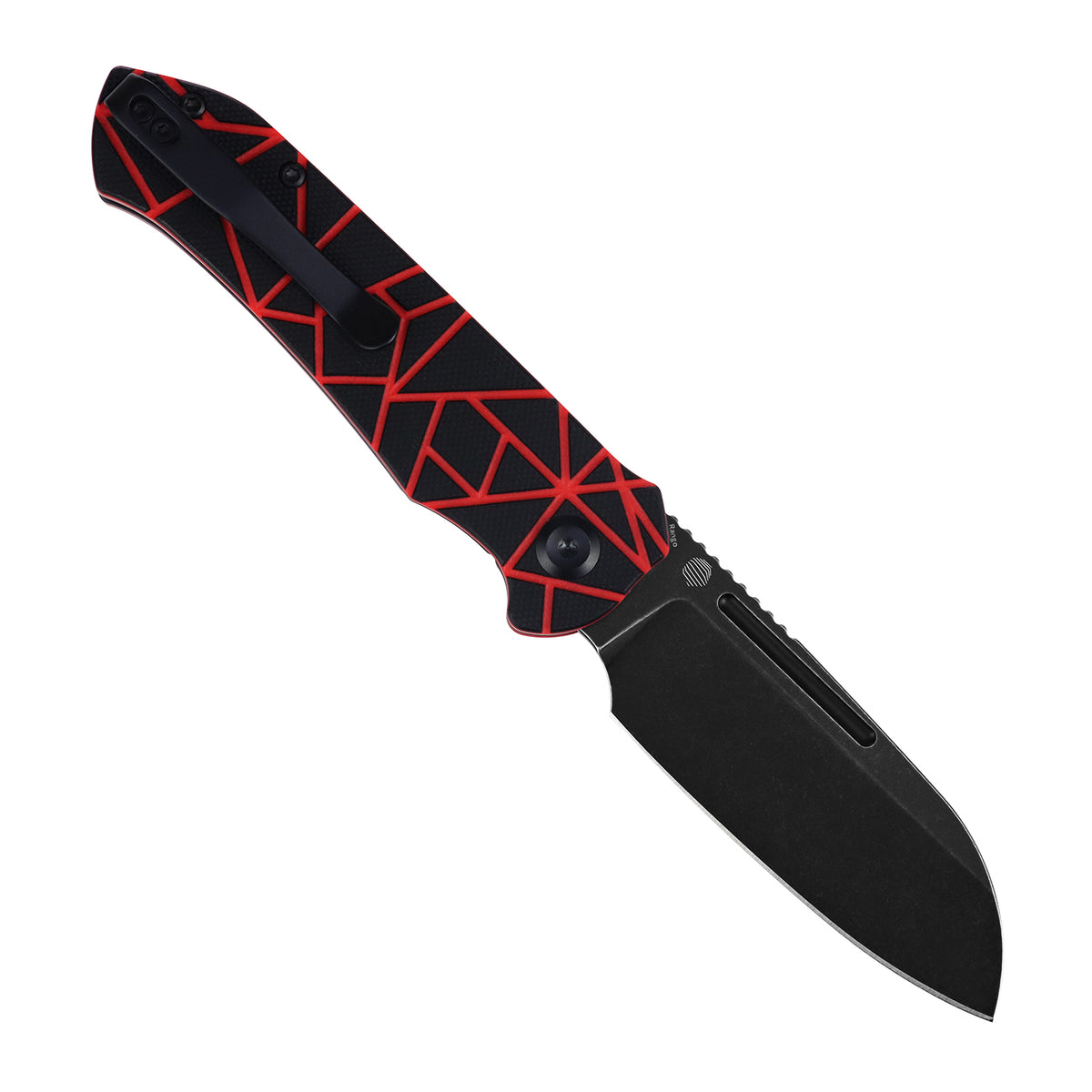 Tenable Rango Folding knife | 3.41" Blackwash 14C28N Blade | Black & Red G10 Handle | Steven Kastner Design - B1120A1