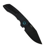 Tenable Entity Top Liner Lock Folding Knife | 3.52“ Blackwash 14C28N Blade | Black G10 Handle | Nalu Knives Design - B1036H3