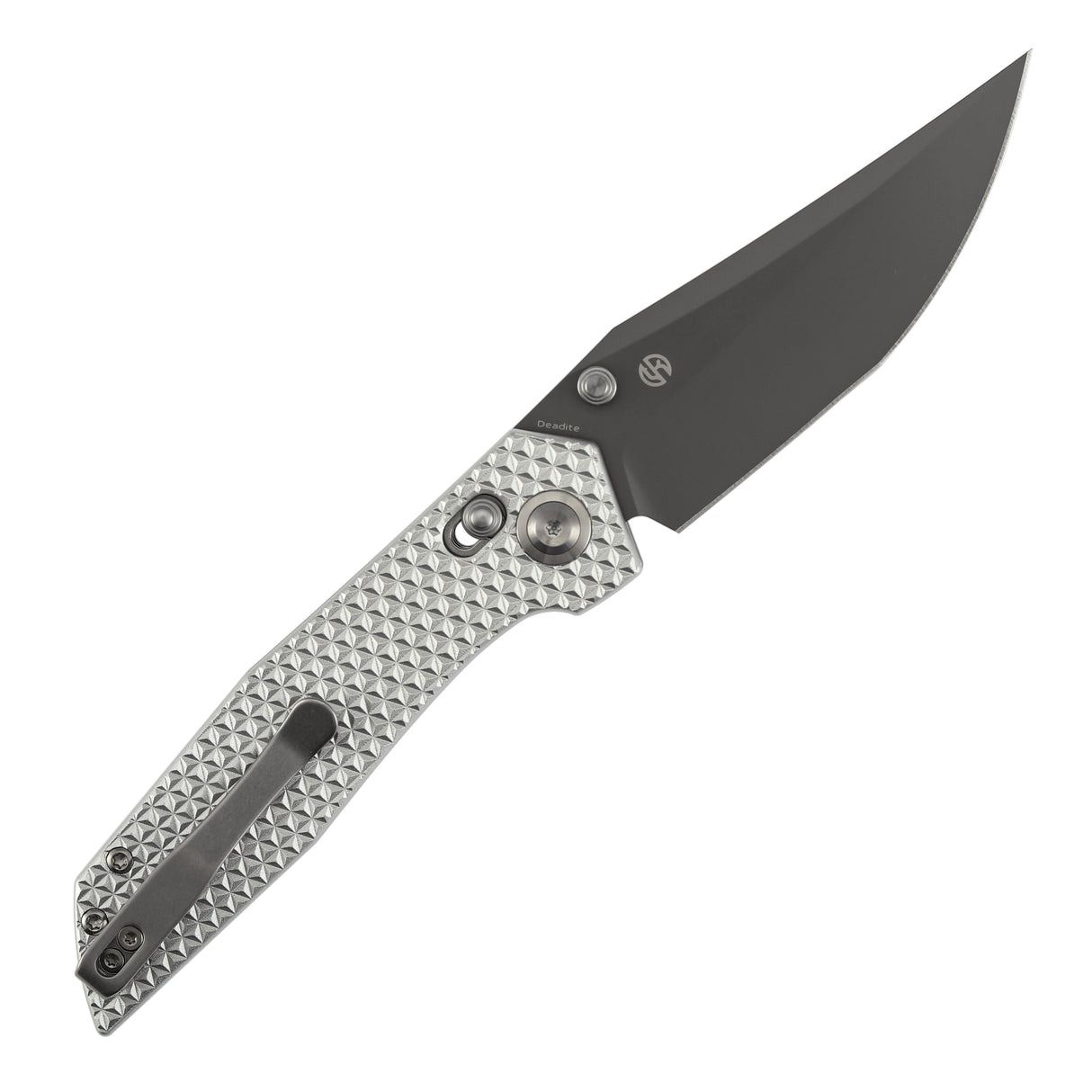 Tenable Deadite Cross Bar Lock Knife | 3.52" Gray TiCn Coated 14C28N Blade | Silver Aluminum Handle | TuffKnives Design - B1081V2