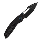 Tenable Link Folding Knife | 3.0" Blackwash 14C28N Blade | Black Micarta Handle| Triple Stripe Knives Design | B1068A4