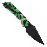 Tenable Fenrir Top Liner Lock Folding Knife| 3.4“ Blackwash D2 Blade | Jade G10 with Green Camouflage Pattern Handle | Sparrow Knife Design | B1034H13
