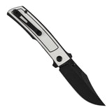 Tenable Bison Folding Knife | 3.24'' Blackwash Nitro V Blade | Black & White G10 with Frag Pattern Handle | Ray Laconico Knives Design | B2108A1