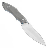 Tenable Luccio Fixed Blade Knife with Grey G10 Handle (3.81" Stonewashed 14C28N Blade) - Bolt Vision Design - G007A4