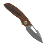 Tenable Link Folding Knife | 3.0" Gray TiCn Coated 14C28N Blade | Brown G10 Handle| Triple Stripe Knives Design | B1068A2