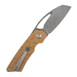 Tenable Goblin L Folding Knife | 3.08" Water Ripple Damascus Blade |Bronze Anodized Aluminum with Amphibian-inspired Geometric Texture Handle | Marshall Noble Design | B3016A2