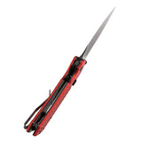 Tenable Fenrir | Top Liner Lock Folding Knife | 3.4“ Blackwashed Nitro-V Blade | Red Anodized Aluminum with Fishscale Texture Handle | Sparrow Knife Design | B1034H10