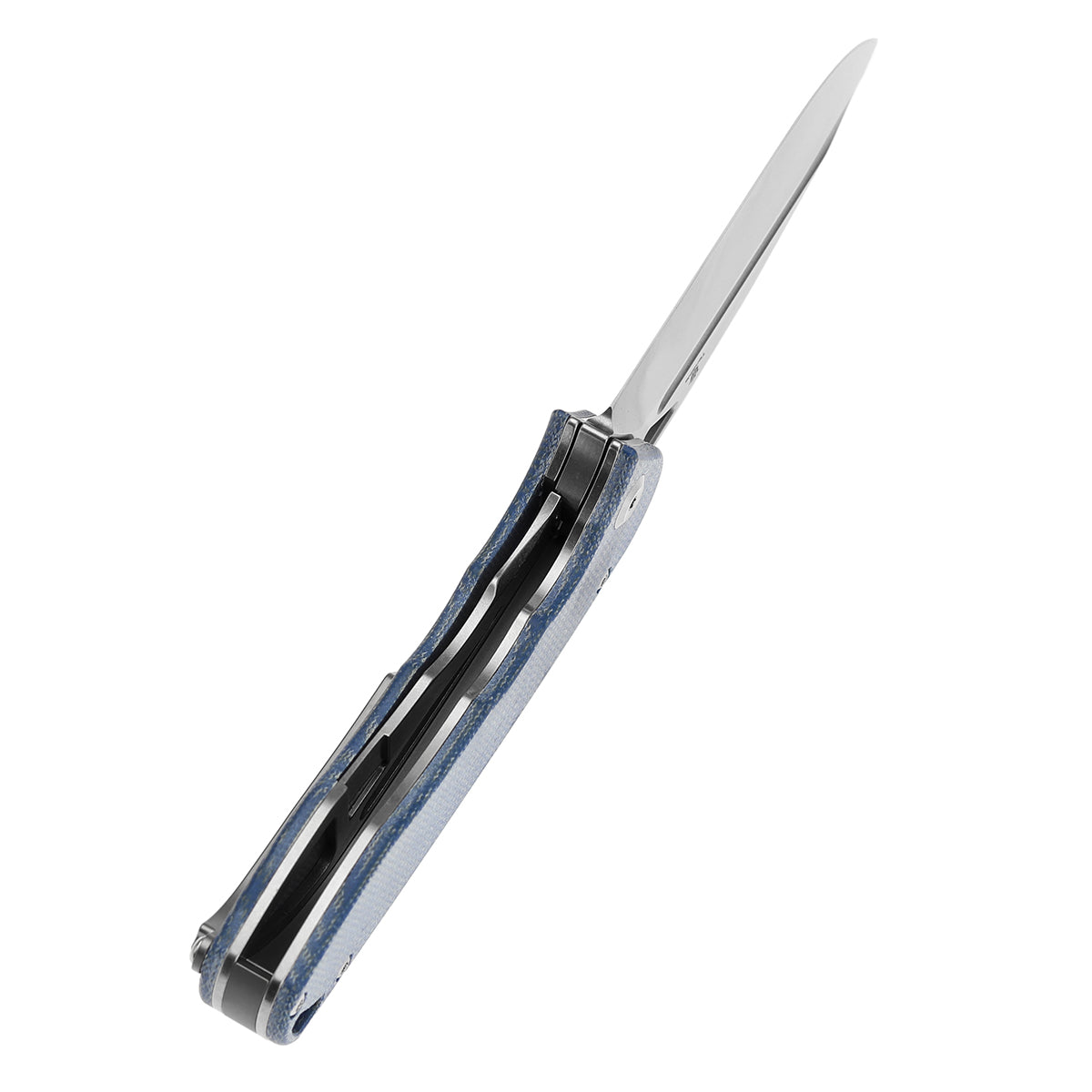 Tenable Bömbur Folding Knife Blue Micarta Handle (3.53''  Stonewashed D2 Blade) Midgards Messer Design--T1054A5