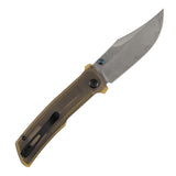 Tenable Bison Folding Knife | 3.24'' Water Ripple Damascus Blade | Amber PEI/Ultem Handle | Ray Laconico Knives Design | B2108A5