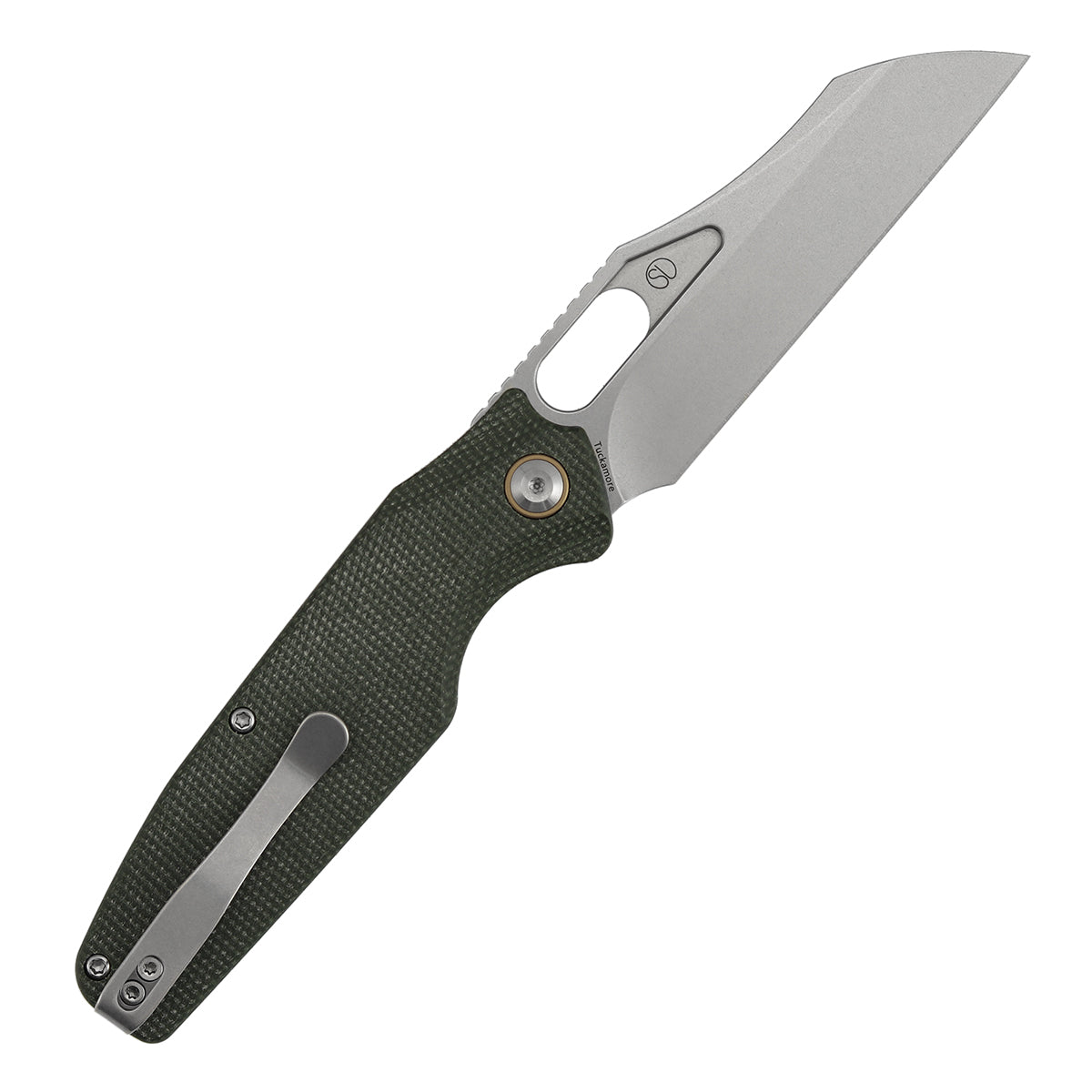Tenable Tuckamore Folding Knife | 3.54" Stonewashed Nitro V | Green Micarta | Jonathan Styles Design - B1052A1