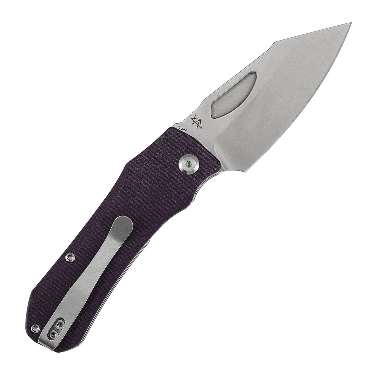 Tenable Loki Liner Lock Knife | 3.0" Stonewashed Nitro-V Blade | Purple Micarta Handle | Steven Dunnuck Design - B1058A2
