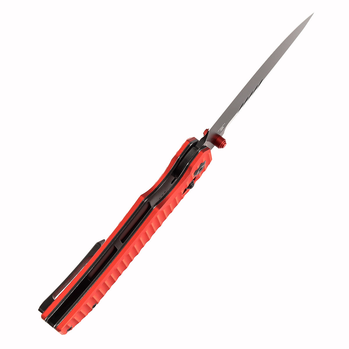 Tenable Eaglestrike | Cross Bar Lock | 3.73'' Black Stonewashed Nitro V Blade | Red Anodized Aluminum with Diamond Texture Handle | James Lowe Design-B1095V7