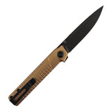 Tenable Kitpu Folding Knife | 2.9'' Blackwash Nitro-V Blade | Bronze Aluminum with Frag Pattern Handle | Jonathan Styles Design - B2123A2