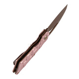 Tenable Goblin L Folding Knife | 3.24'' Rose Gold 14C28N Blade | Rose Gold Aluminum with Amphibian-inspired Geometric Texture Handle | Marshall Noble Design | B3016A1