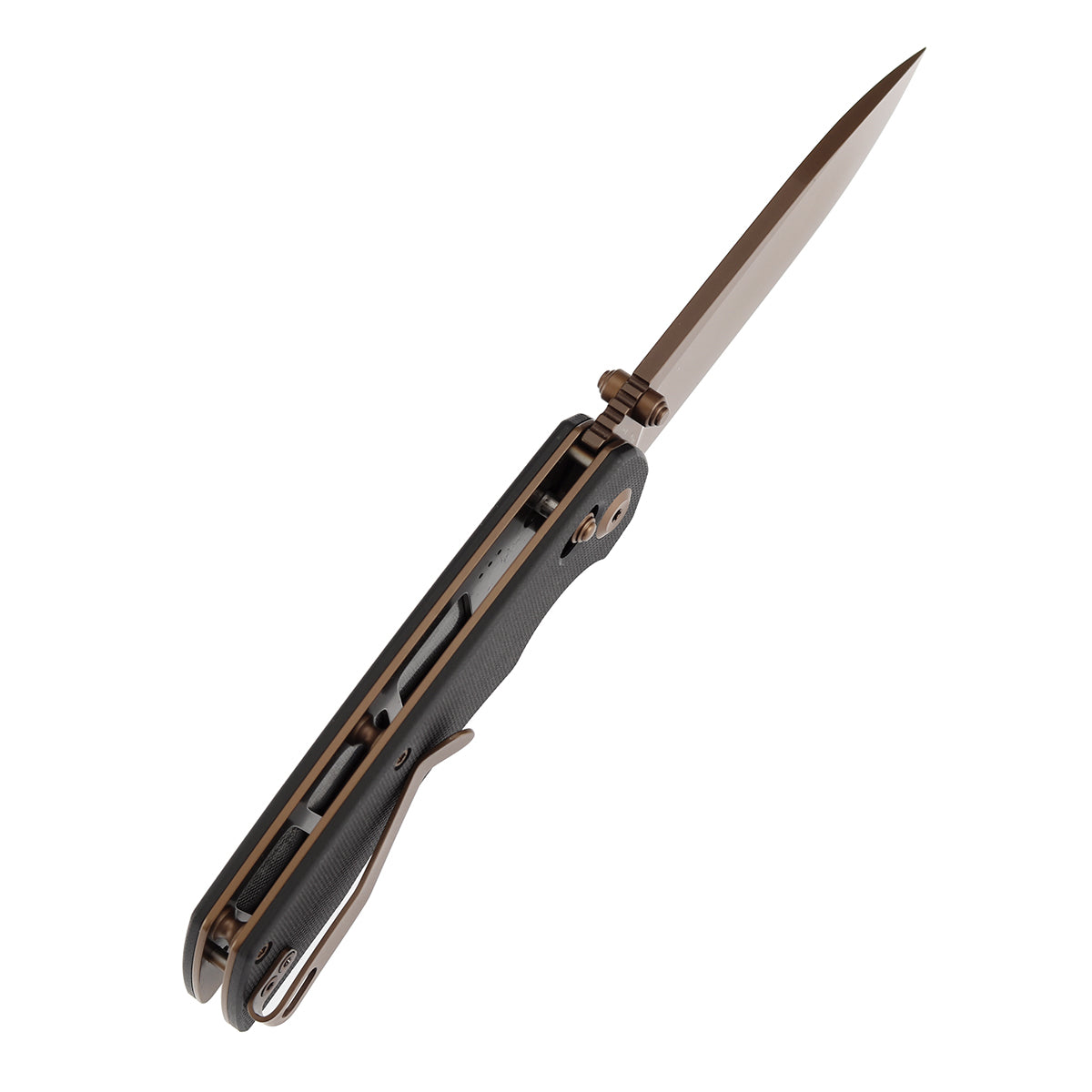 Tenable Kryo Cross Bar Lock | Black G10 Handle | 3.58'' Rose Gold