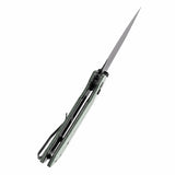 BladeHQ Exclusive Tenable Fenrir Button Lock Knife Green Micarta (3.4" Black SW 14C28N) T1034F5