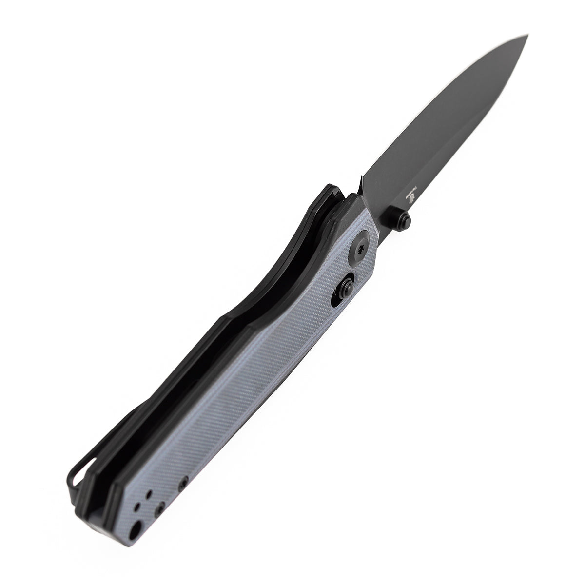 Tenable Beaver CrossBar Folding Knife | 3.44'' Blackwash Nitro-V Blade | Gray and Black G10 Handle | Kim Ning Design-T1105V7