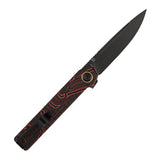 Tenable Kitpu Folding Knife | 2.9'' Blackwash Nitro-V Blade | Black & Red G-Mascus Handle | Jonathan Styles Design - B2123A4