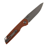 Tenable Mini Warrior Liner Lock Knife | 2.9" Gray TiCn Coated Nitro-V  Blade | Brown Micarta Handle | Kim Ning Design - B2005A3