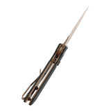 Available on TikTok - Tenable Fenrir Top Liner Lock Folding Knife| Black G10 Handle | 3.48“ Rose Gold Coated Nitro-V Blade | Sparrow Knife Design | B1034H3