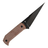 Pre-Order：Ships by Aug. 20  | Tenable ToothPik Fixed Blade | 3.04” Blackwash 14C28N Blade | Brown Micarta Handle | Pinkerton Knives Design - G020A2